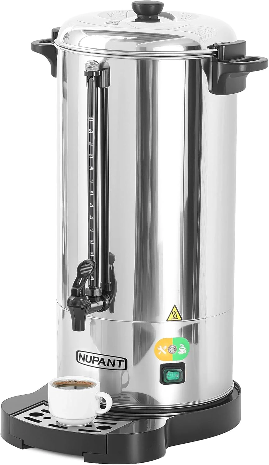 Commercial Coffee Urn 100 Cup 15L 304 Stainless Steel Large Coffee Maker