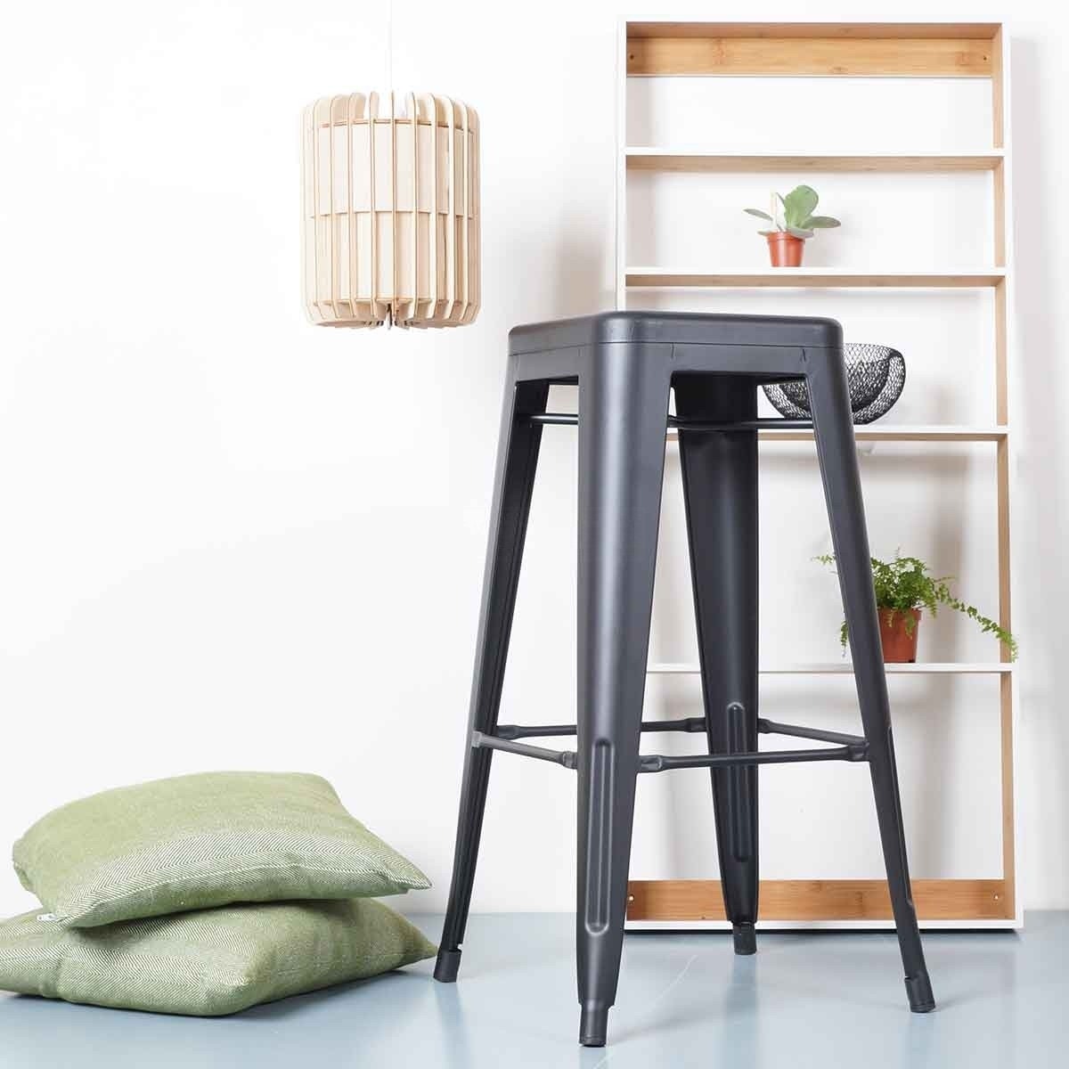 Legend Metalen barkruk mat zwart - 65 cm