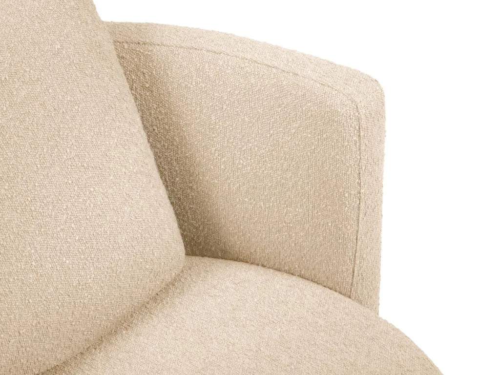 Sillón xl giratorio Quietena de tejido bouclé beige - 112x112x63cm