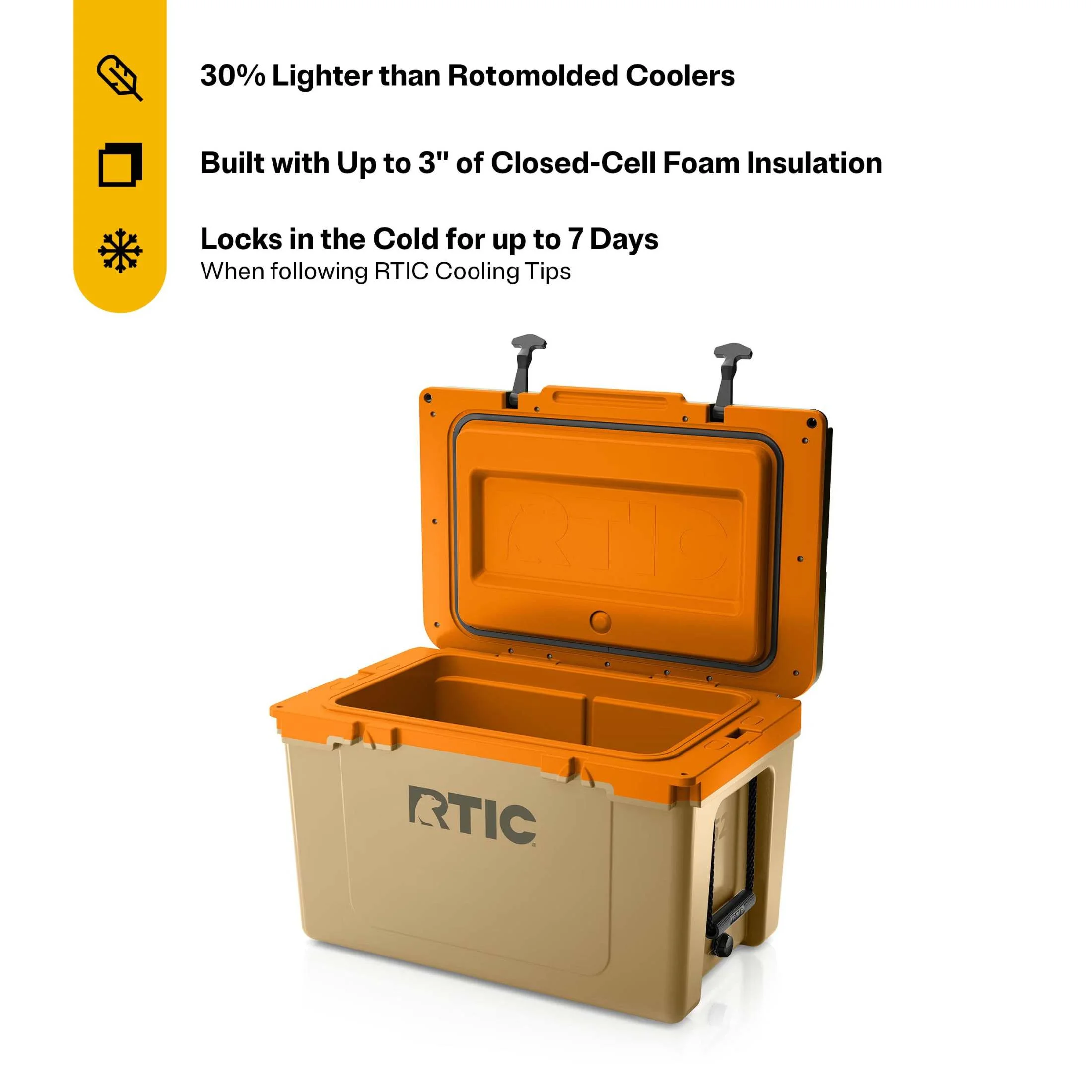 RTIC 52 QT Ultra-Light Hard-Sided Ice Chest Cooler, Fits 76 Cans, Trailblazer - Image 2