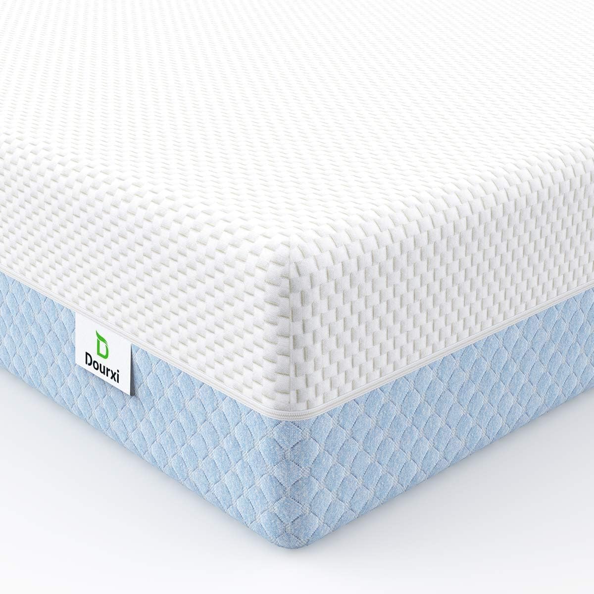 Crib Mattress, Dual Sided Comfort Memory Foam Toddler Bed Mattress, Triple-Layer Breathable Premium Baby Mattress for Infant and Toddler w/Removable Outer Cover - White&Grey