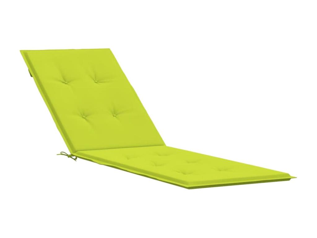 Cojín para tumbona verde claro (75+105)x50x3 cm