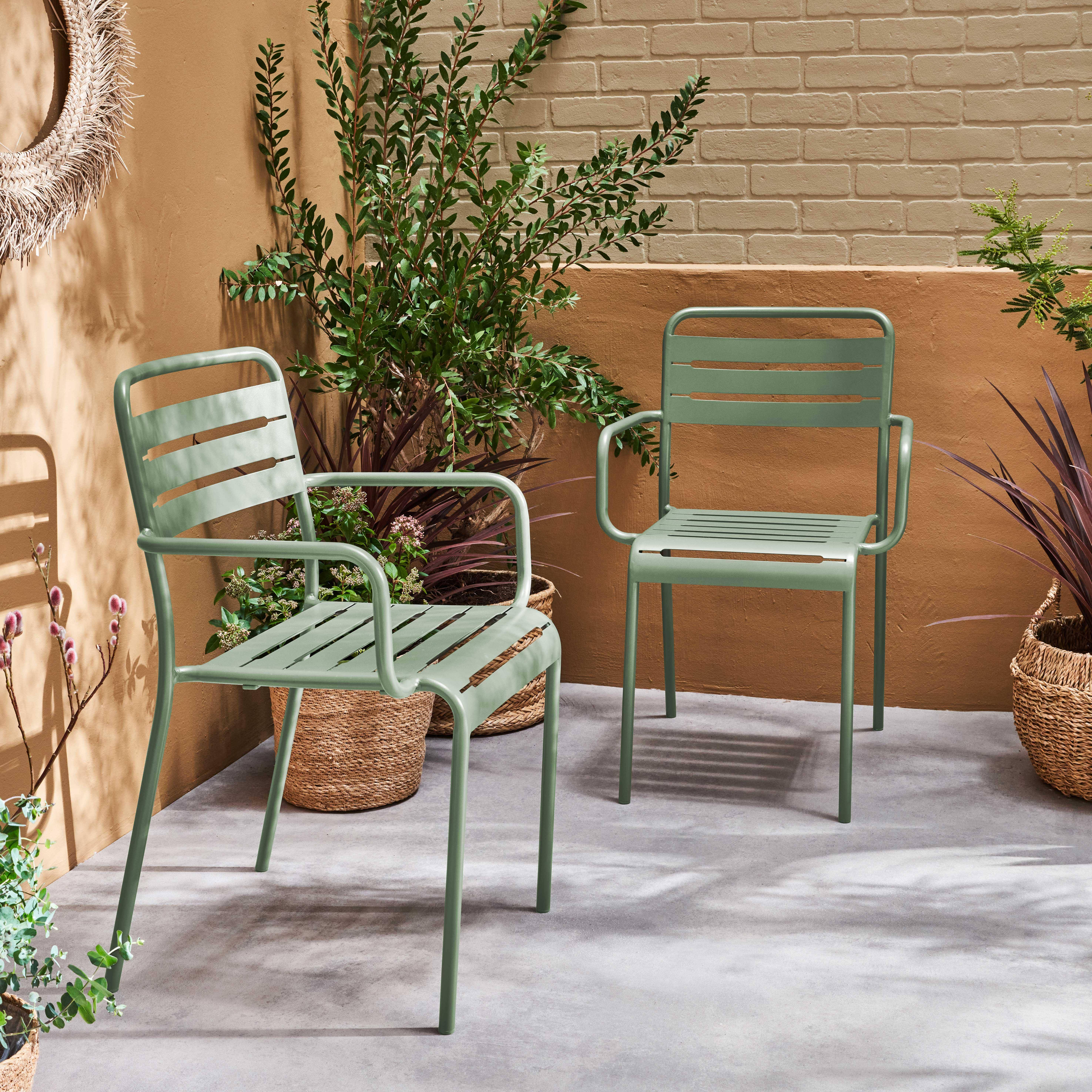 Amelia - Sillón de jardín bistró de acero, set de 2