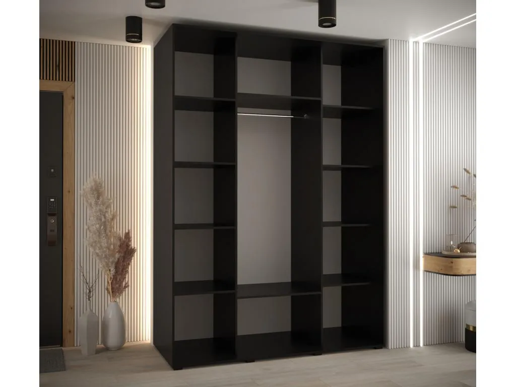 ARMARIO Decopractico 1 DE PUERTAS CORREDERAS 235.2/160/60 23puertas (Negro/Negro/Oro) CVKY39232