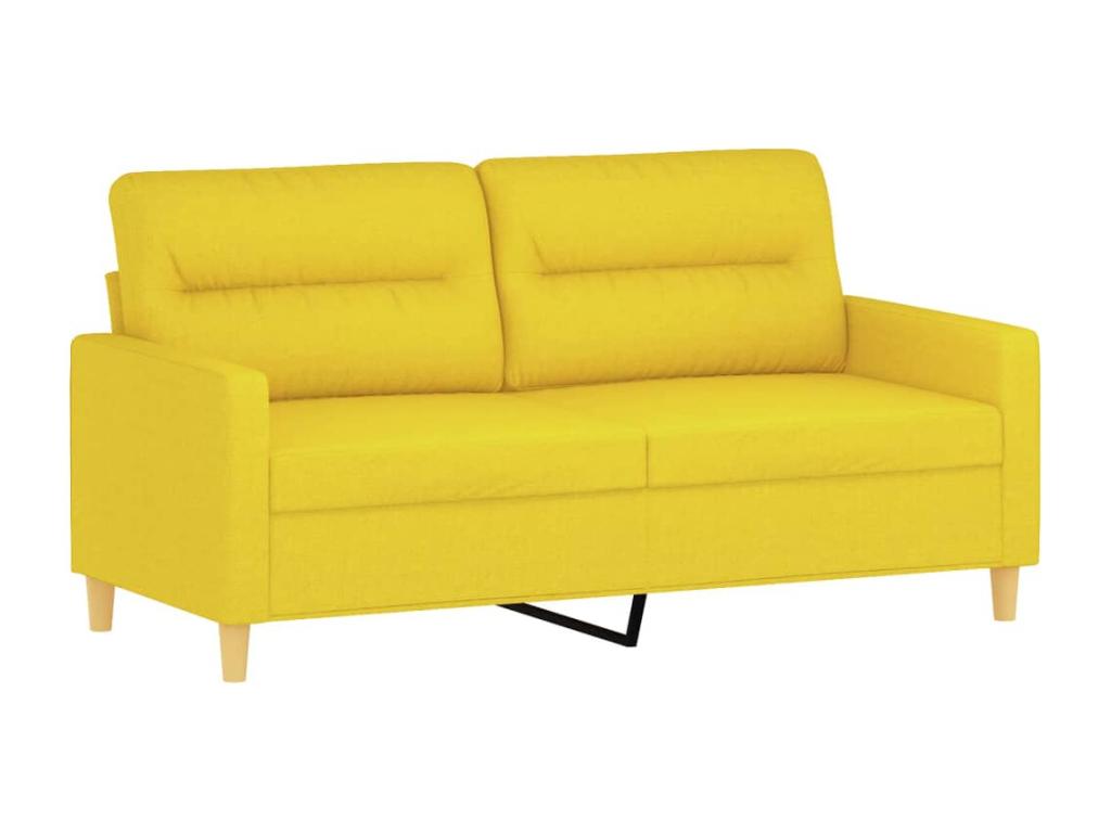 Sofá de 2 plazas de tela amarillo claro 140 cm