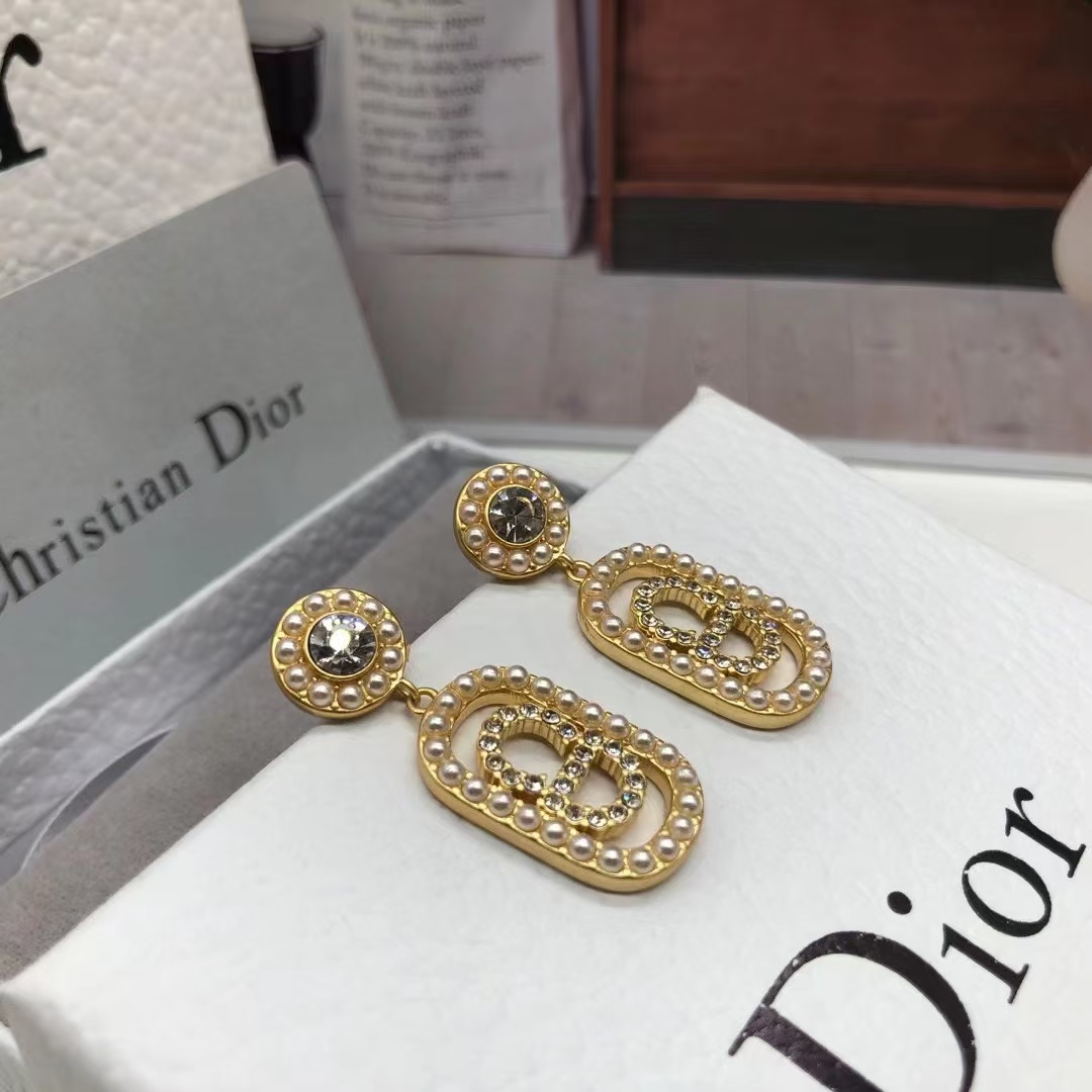 Dior Vintage Rectangle CD Earrings - Original Replica Club