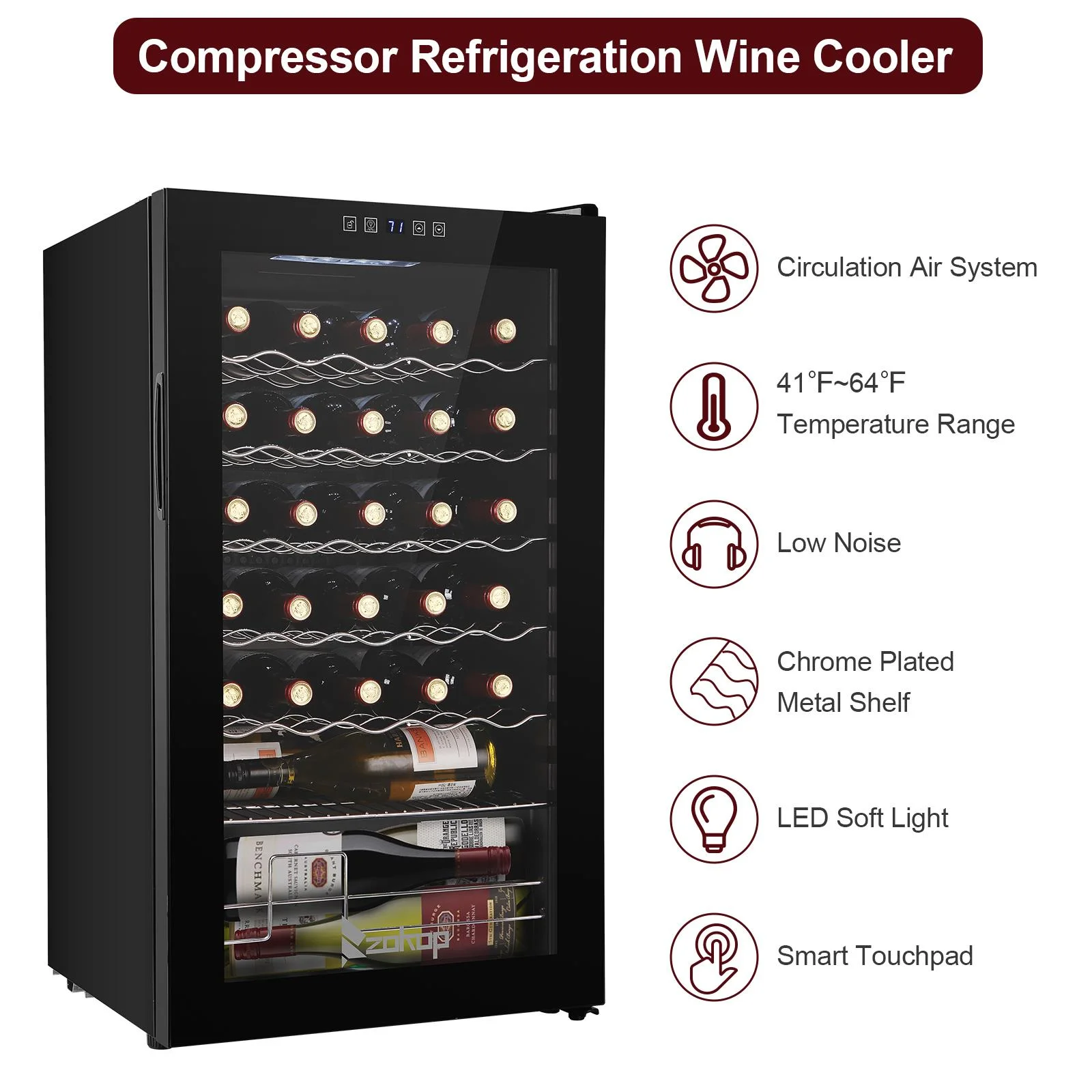 Ktaxon 18 Bottle Compressor Wine Cooler Freestanding Wine Fridge, Fast Cooling, Low Noise - Image 30