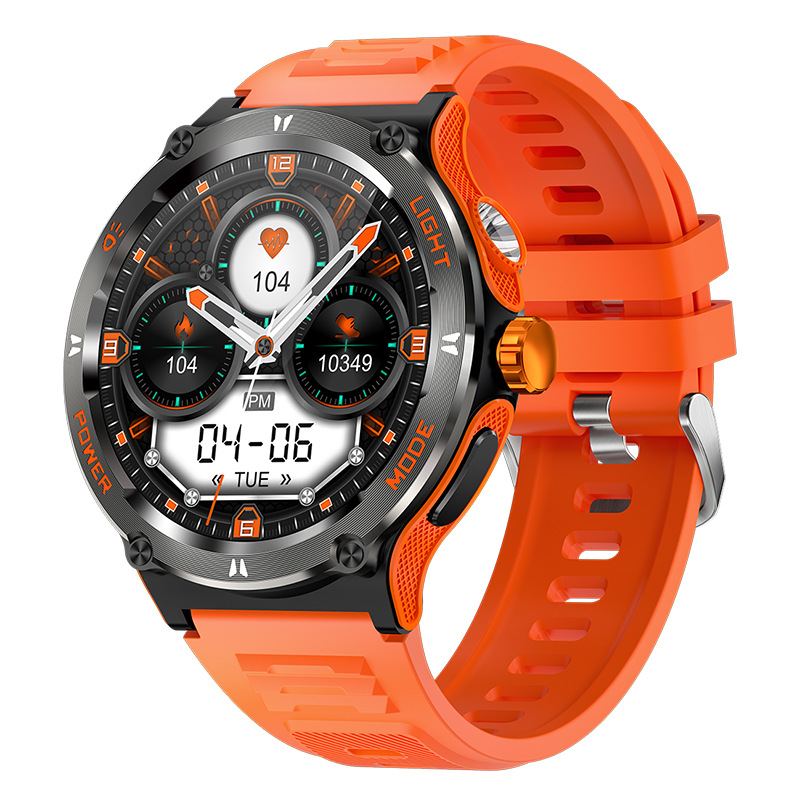 Cross-border KT76 Smartwatch with Heart Rate Monitoring, Bluetooth Calling, Compass, Flashlight, Information Push, Outdoor Sports Watch