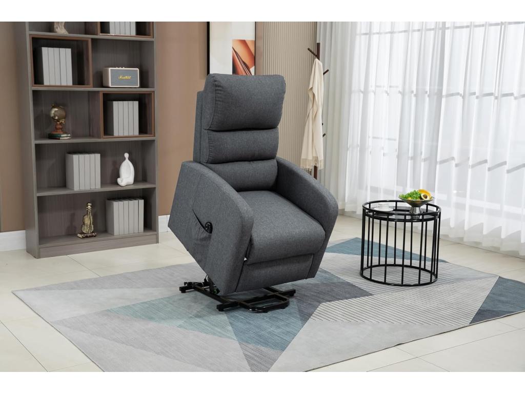 Sillón Eléctrico Homelyvo - ELEVABLE RECLINABLE - Levanta Personas - Tela Poliester 100 por ciento Gris