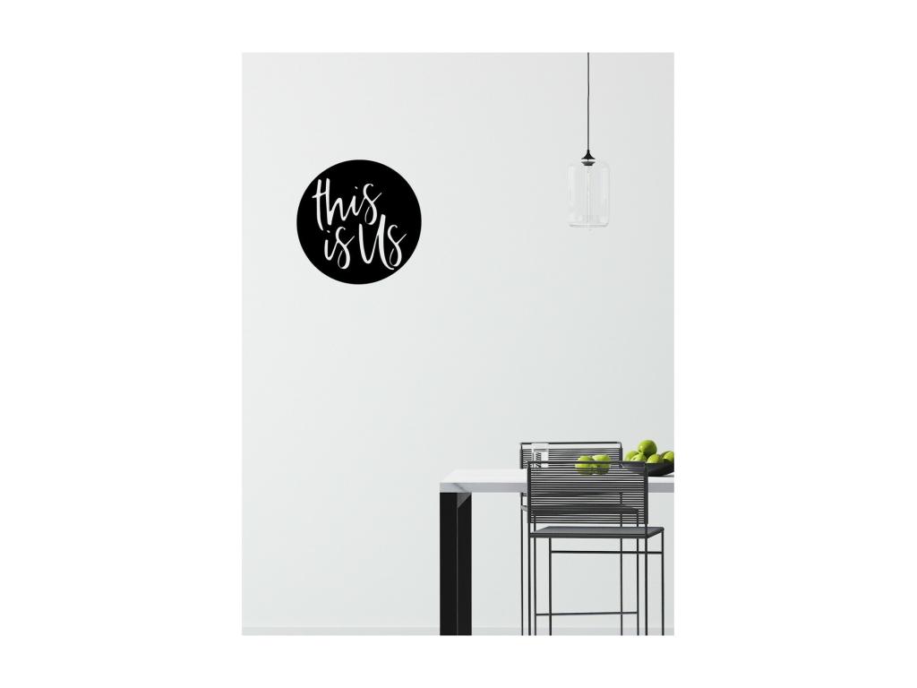 Decoración de Metal This is Us, Negro, 50x0,15x50 cm, Casaplu