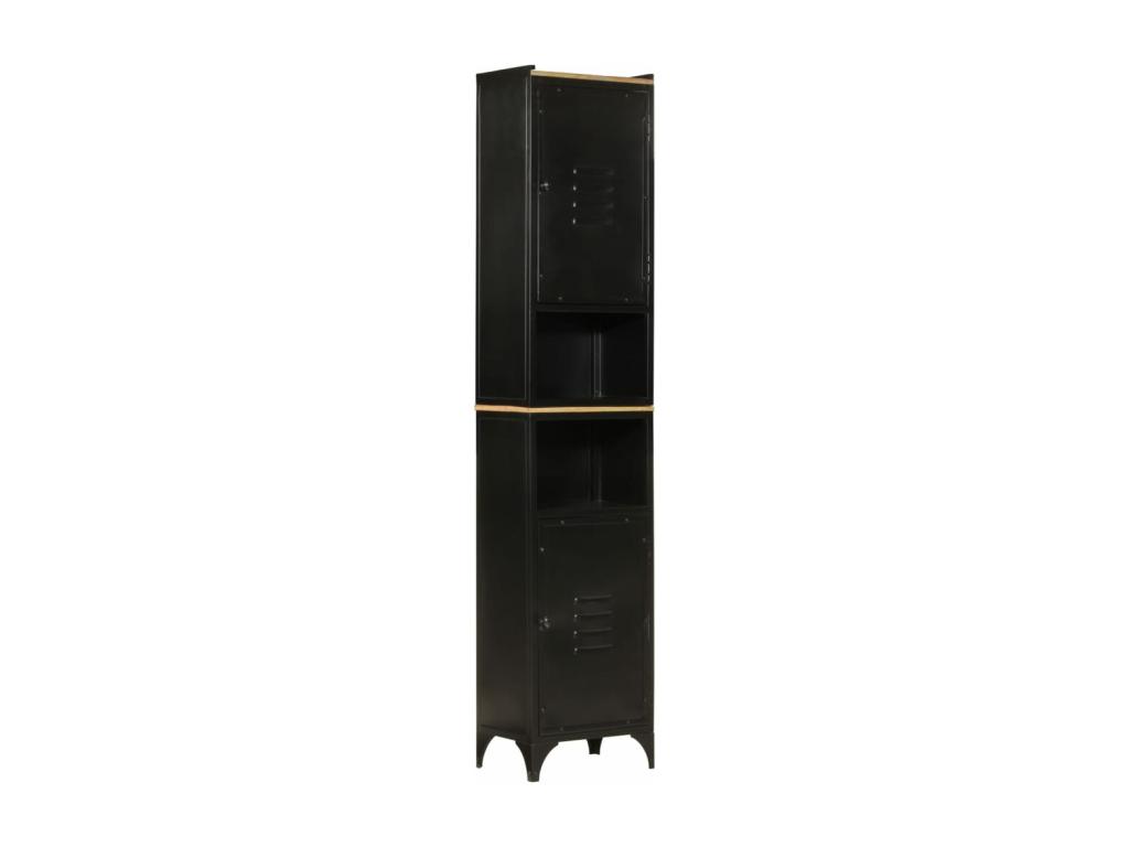 Mueble de baño hierro y madera maciza de mango 40x27x180 cm