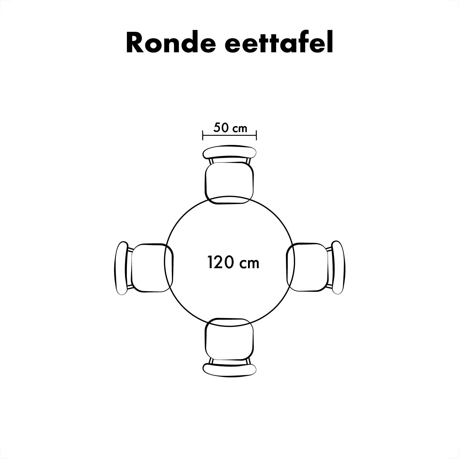 Lewis & Loft Eettafel Levi – Rond – Ø120 cm – Zwart