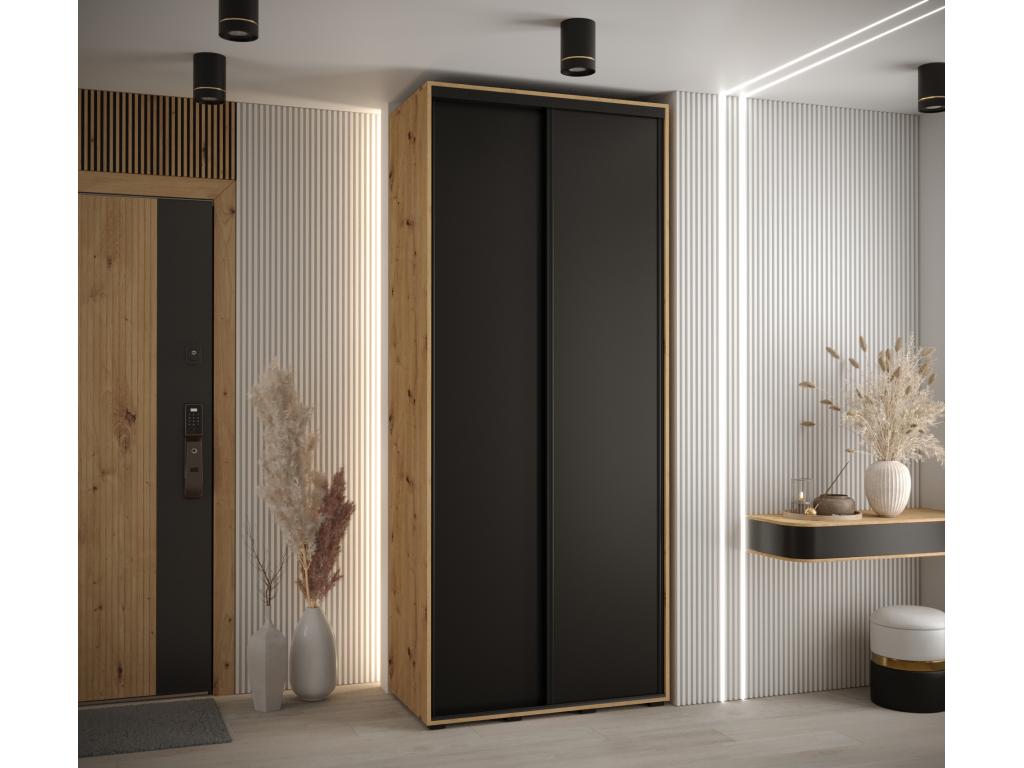 ARMARIO Hominor 1 DE PUERTAS CORREDERAS 235 - 2/120/60 2 puertas Artisan/Negro/Negro
