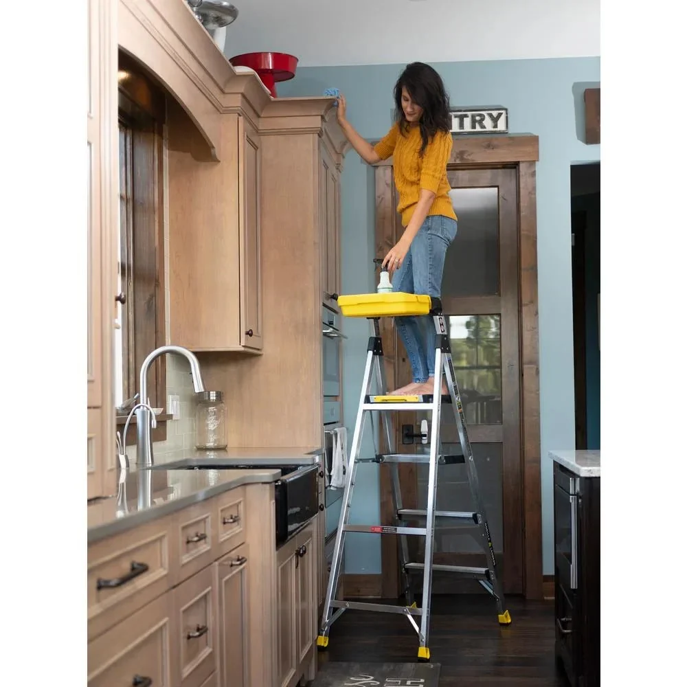 Gorilla Ladders Aluminum Dual Platform Ladder With Project Bucket, 5.5 Ft, 300 Lb Capacity - Image 6 Gorilla Ladders Aluminum Dual Platform Ladder With Project Bucket, 5.5 Ft, 300 Lb Capacity - Image 6