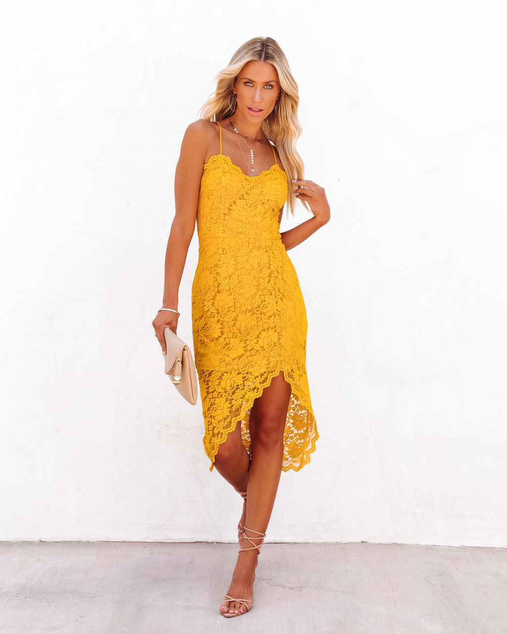 Flamenco In Marbella Lace Midi Dress - Marigold - SALE - Se7enfashion