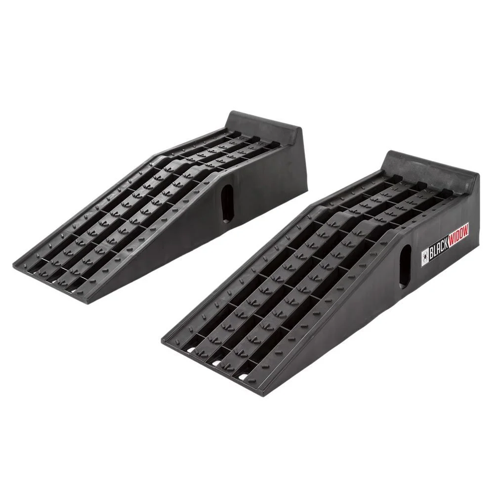 Black Widow Plastic Car Service Ramps, 6.25in Lift, 12in W, Pack Of 2, 10,000 lbs Capacity Per Pair - PSR295