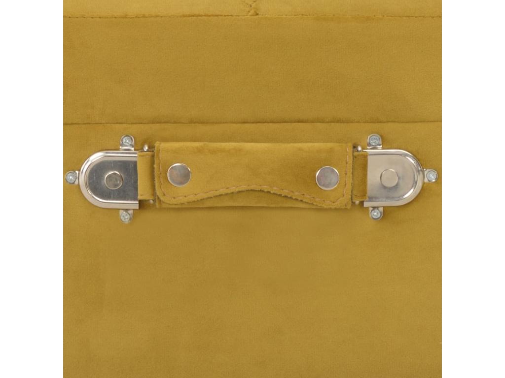 Taburete de almacenamiento de Joliven amarillo mostaza 40 cm