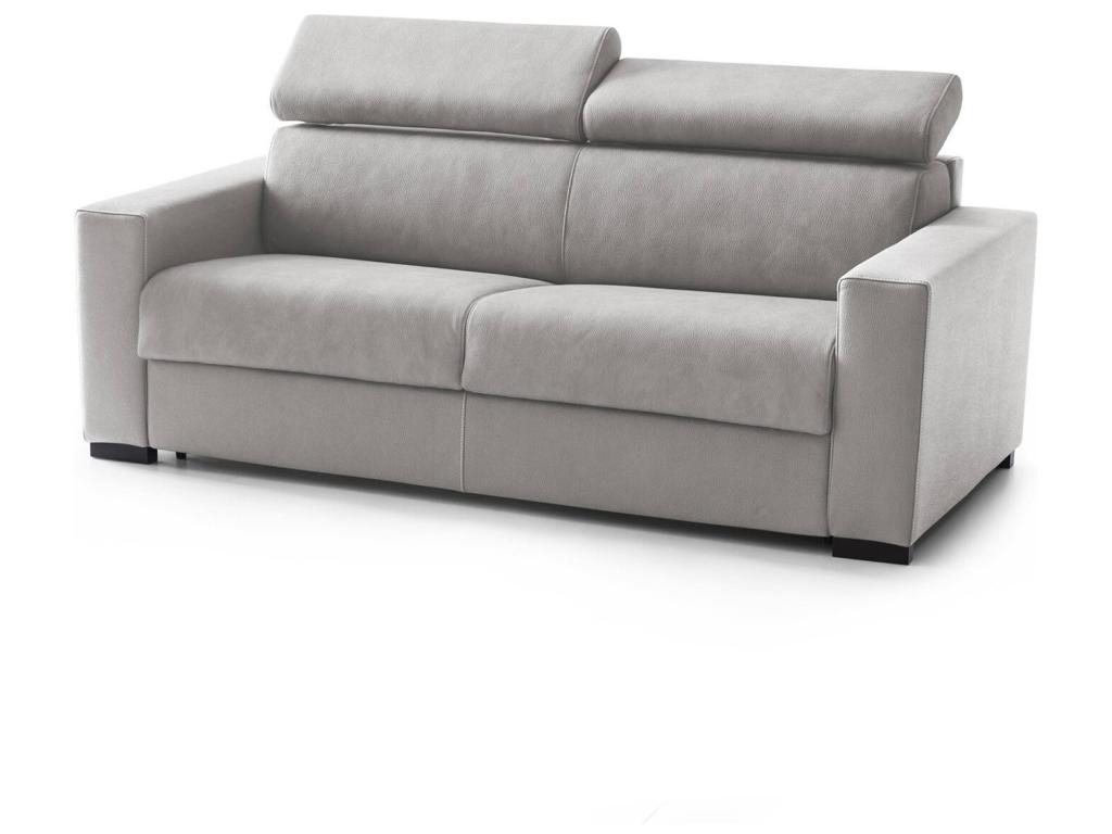 Sofá fijo Dmicel, Sofá de 3 plazas, 100% Made in Italy, Sofá Sala de estar, en tela acolchada, con reposacabezas ajustables y reposabrazos delgados, Cm 220x95h85, Gris