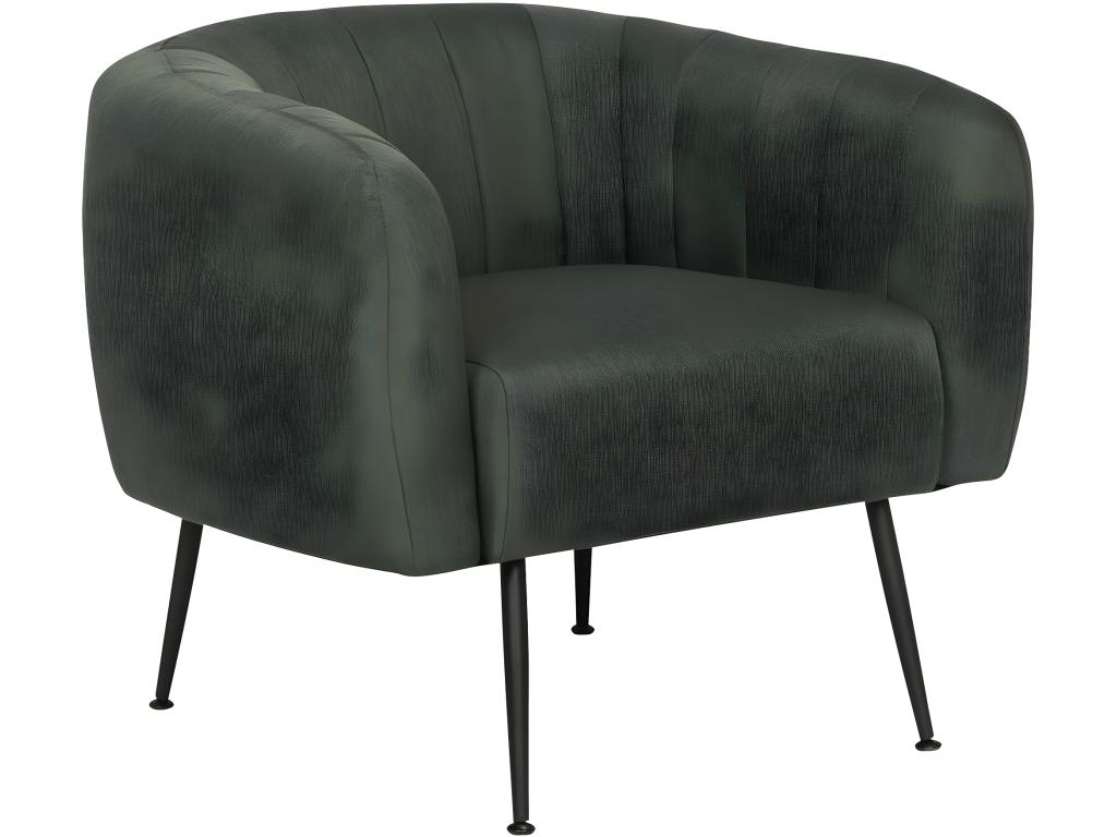 Sillón de tela "Diana" - 81 x 73 x 72 cm - Gris oscuro