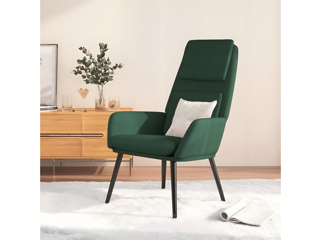 Sillón de relajación Tela verde oscuro