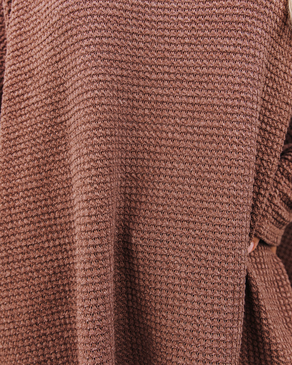 Lovell Boat Neck Thermal Knit Top - Wood - Se7enfashion