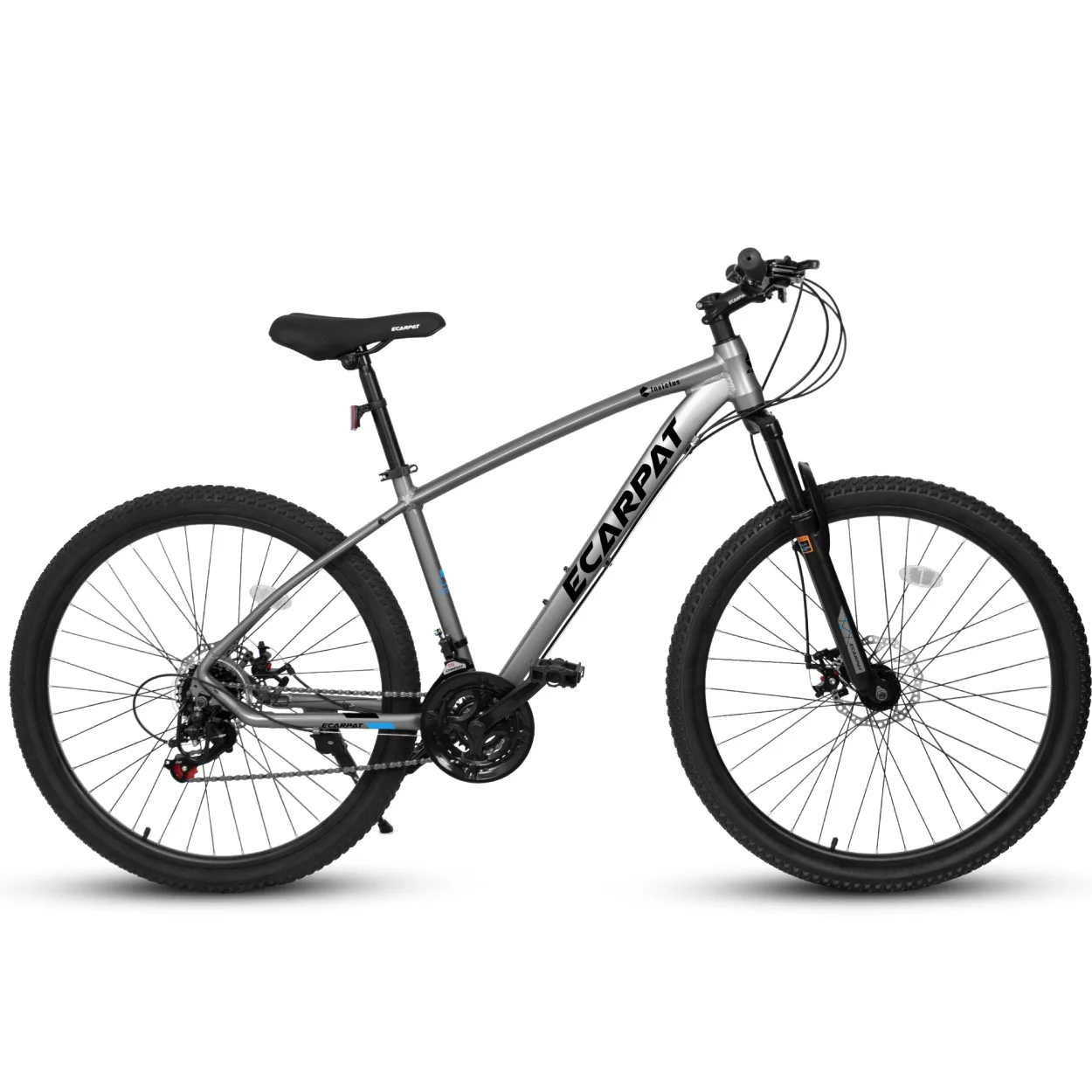 27 Inch Mountain Bike, 21 Speed Outdoor Cycling Bike with Suspension Fork, Adjustable Ergonomic Seat&Aluminum Frame Disc Brake, for Men Women Adult, Grey - Image 5