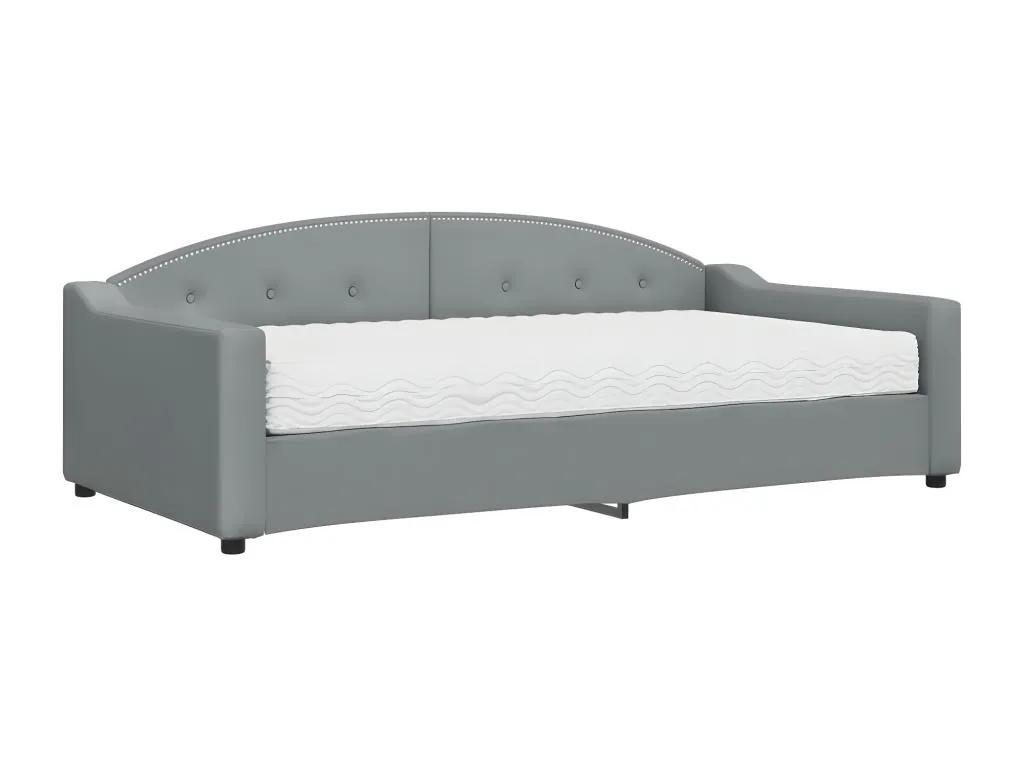Sofá cama con colchón tela gris claro 100x200 cm RFDR60614