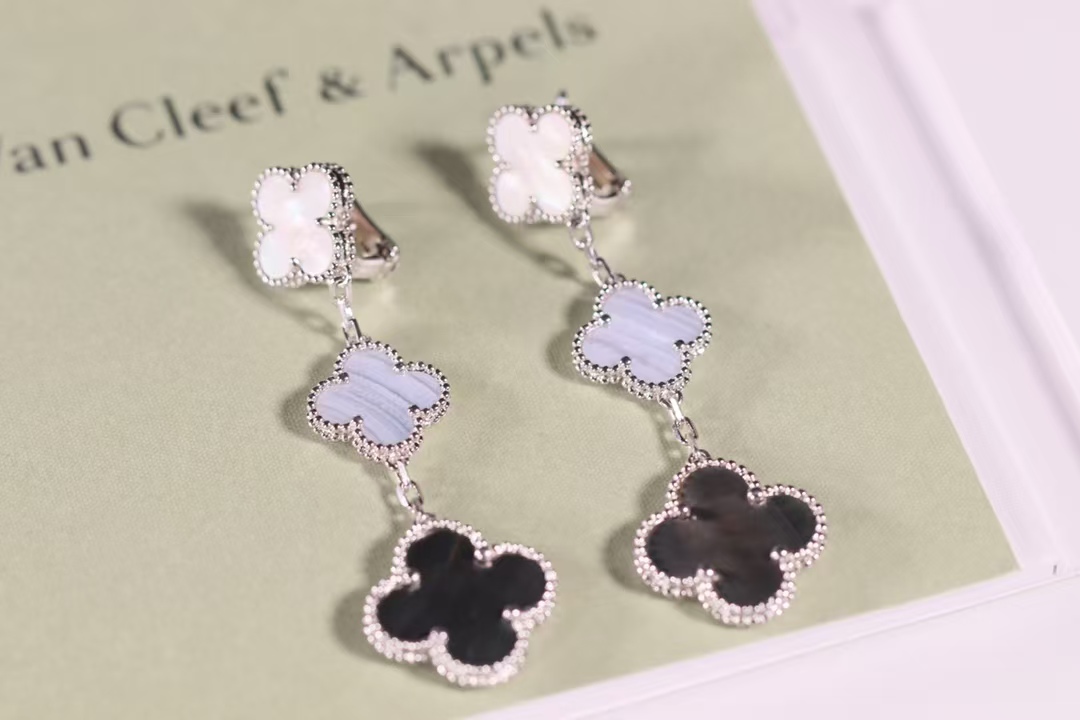 VCA Magic Alhambra Earrings 3 Motifs - Original Replica Club