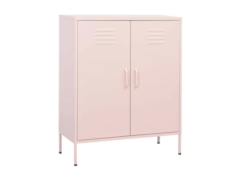 Armario de almacenamiento acero rosa 80x35x101.5 cm xbzq76797