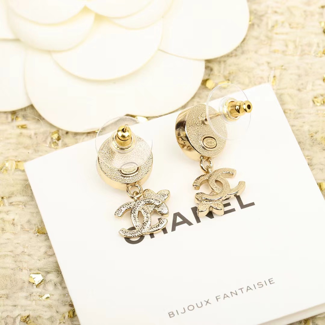 Chanel Pearl Stud Double C Dangle Earring - Original Replica Club
