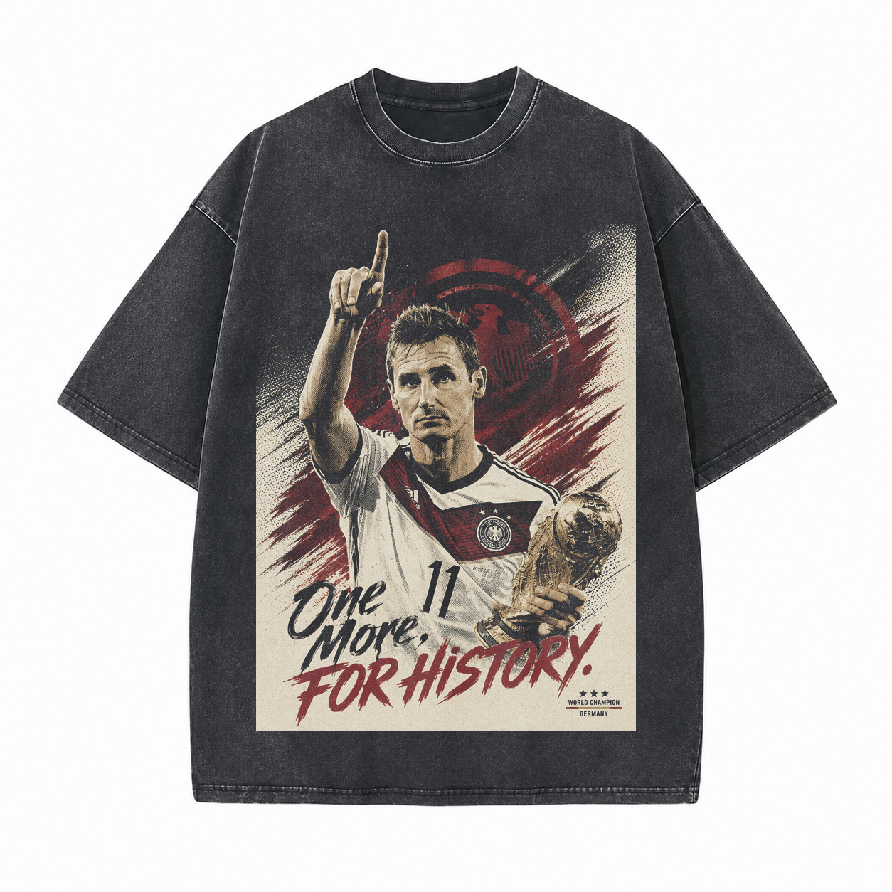 One More, For History Printed Unisex Washed T-Shirt