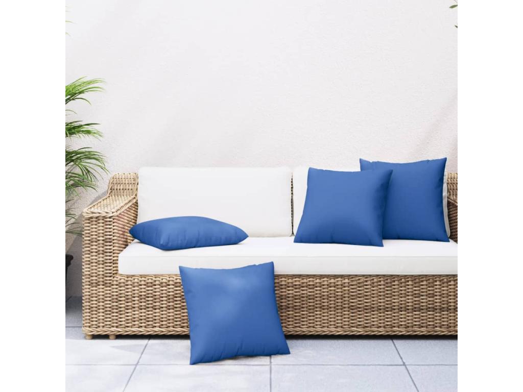 Cojines de sofá 4 unidades tela azul royal 50x50 cm