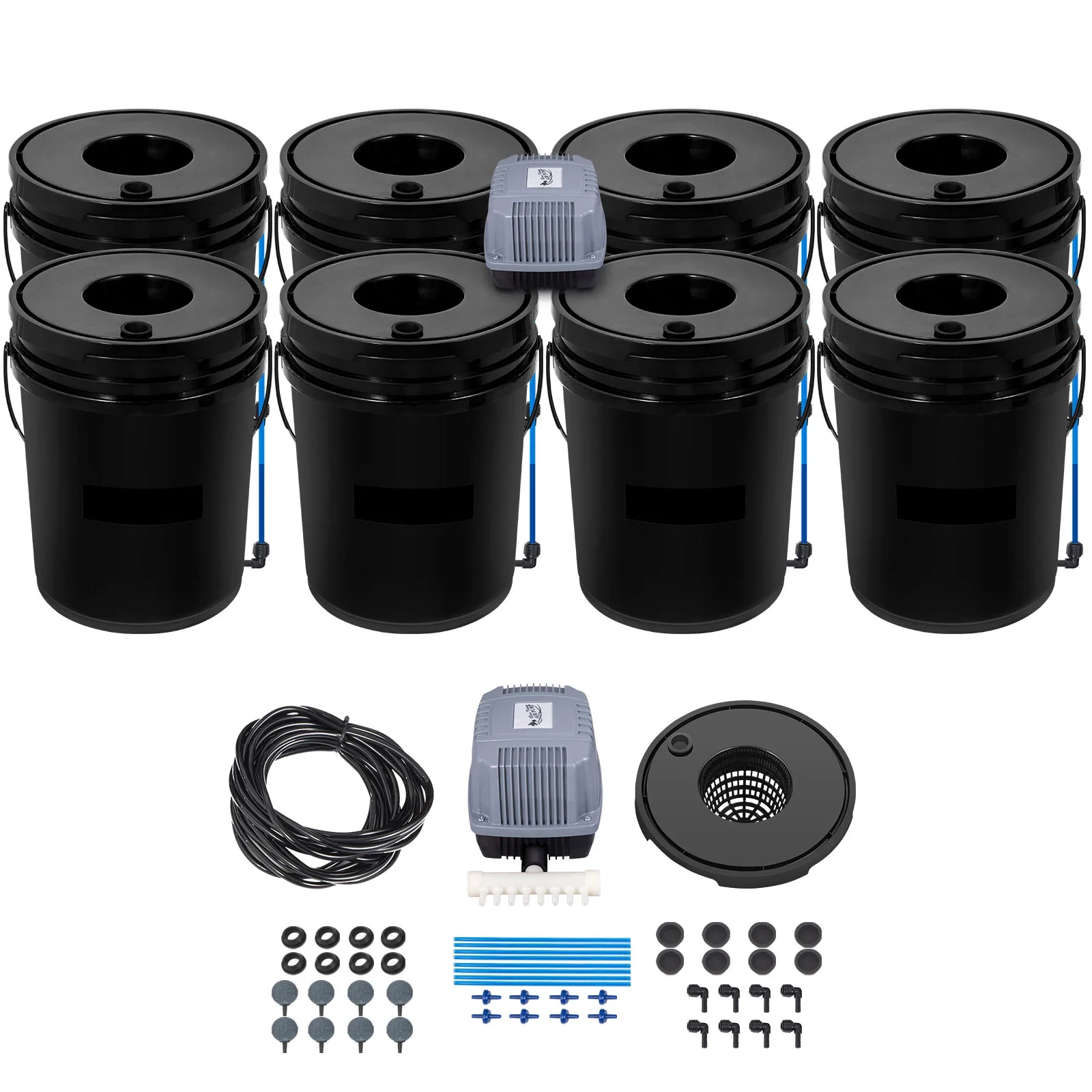 KFFKFF DWC Cultivation System, 8 Containers of 5 Gallons, Deep Water Cultivation Planting Bucket, Hydroponic Cultivation Set with Pump, Air Stone and Water Measurement Tool - Image 6
