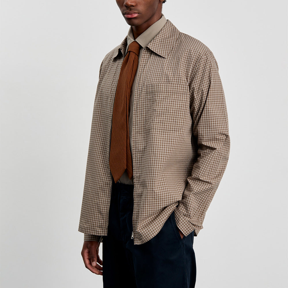 Another Aspect - Chemise Zip 1.0 - Khaki Marron Check