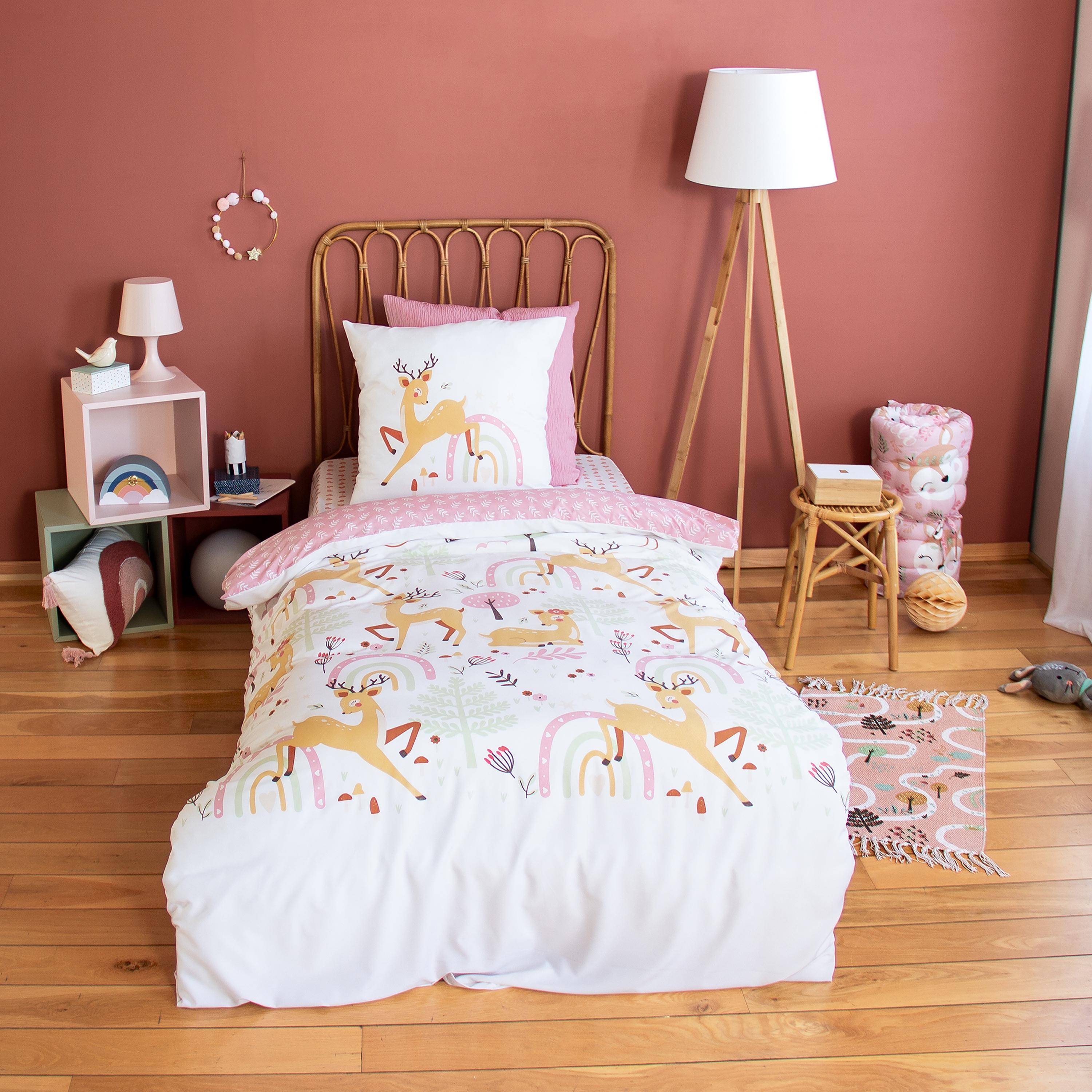 Lise - Ropa de cama reversible de microfibra estampado bosque encantado, 1 plaza