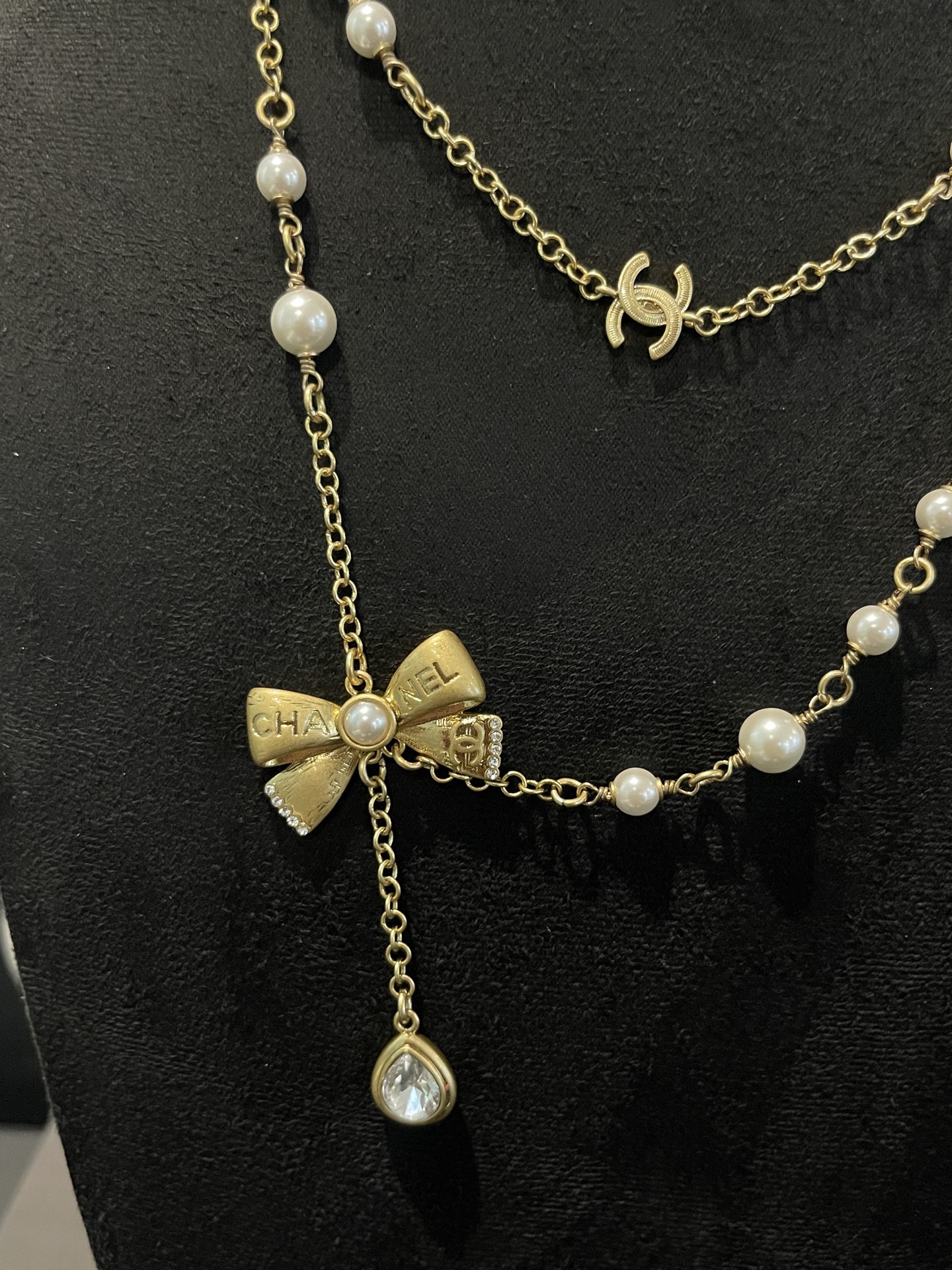 Chanel Bowknot Sweater Chain Foldable Double-Layer Long Necklace - Original Replica Club
