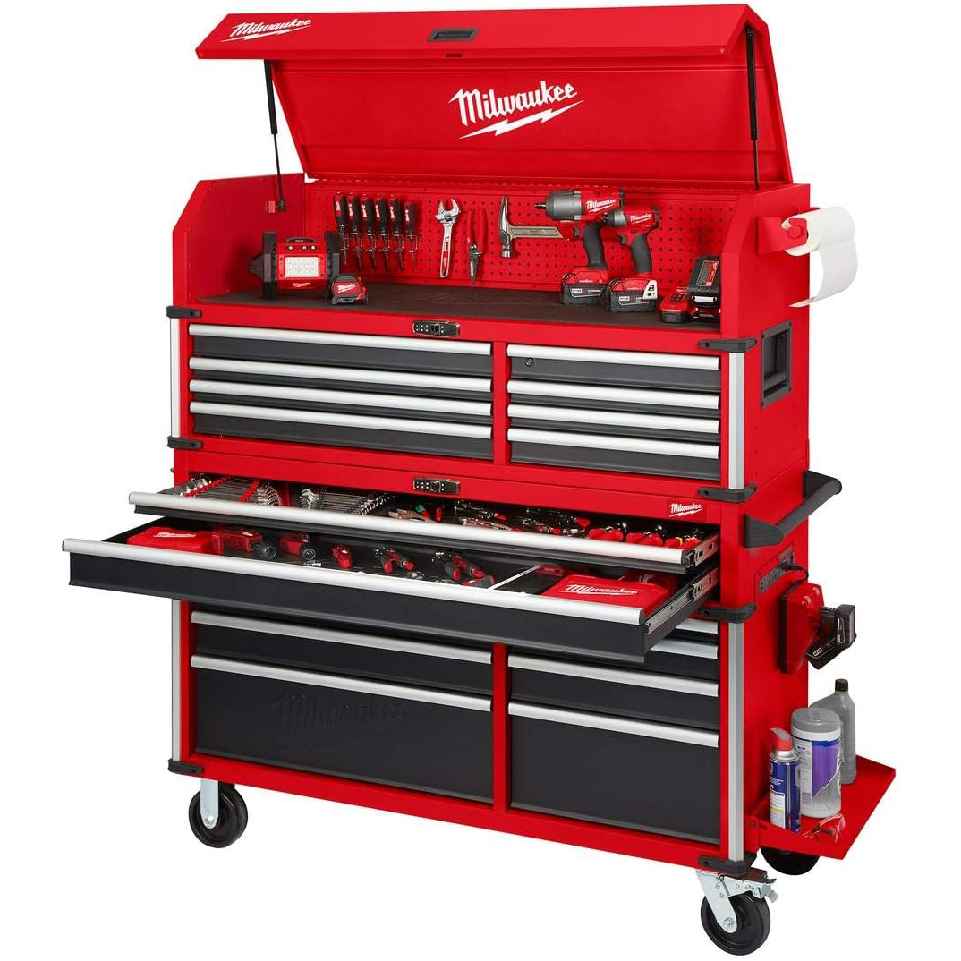 WAYFAIR Milwaukee 56 Premium 18-Drawer Tool Box Chest And Cabinet Combo With Electronic Keypad Lock