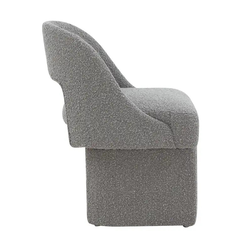 Modern Elegant Boucle Upholstered Accent Chair with MDF Wood Frame for Home Office, Living Room, and Bedroom