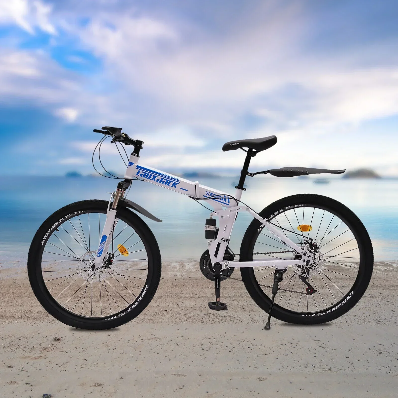 Outroad 26 inch 21 Speed Full Suspension Folding Mountain Bike, High-Carbon Steel, Double Disc Brakes - 120kg Capacity - Image 12 Outroad 26 inch 21 Speed Full Suspension Folding Mountain Bike, High-Carbon Steel, Double Disc Brakes - 120kg Capacity - Image 12