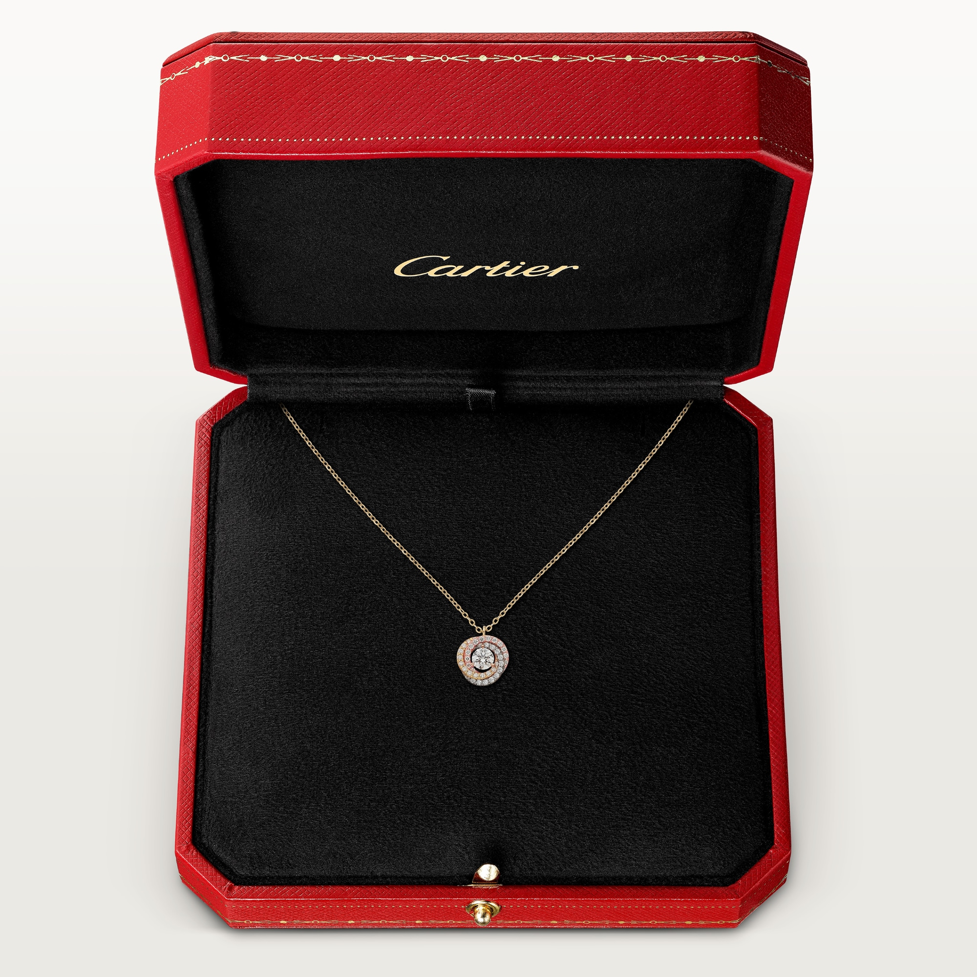 Cartier Full Diamond Paved Trinity Pendant Necklace - Original Replica Club