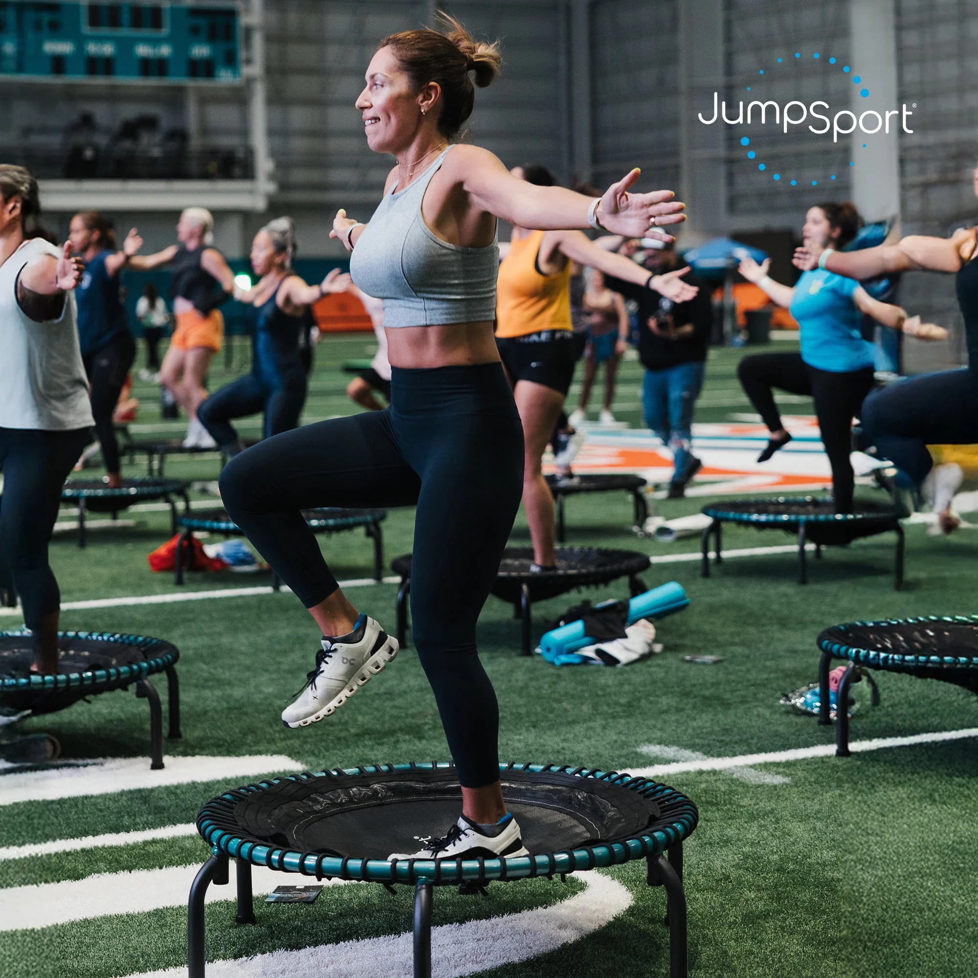 JumpSport Fitness Trampoline 39 Inch Teal/Black - 350 Pro - Image 6 JumpSport Fitness Trampoline 39 Inch Teal/Black - 350 Pro - Image 6