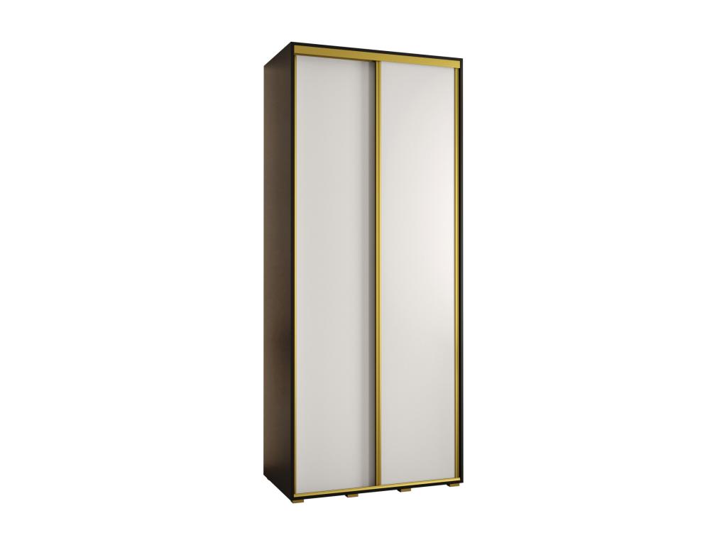 ARMARIO DAVOS 3 DE PUERTAS CORREDERAS 235,2/100/60 2 puertas (Negro/Blanco/Oro)
