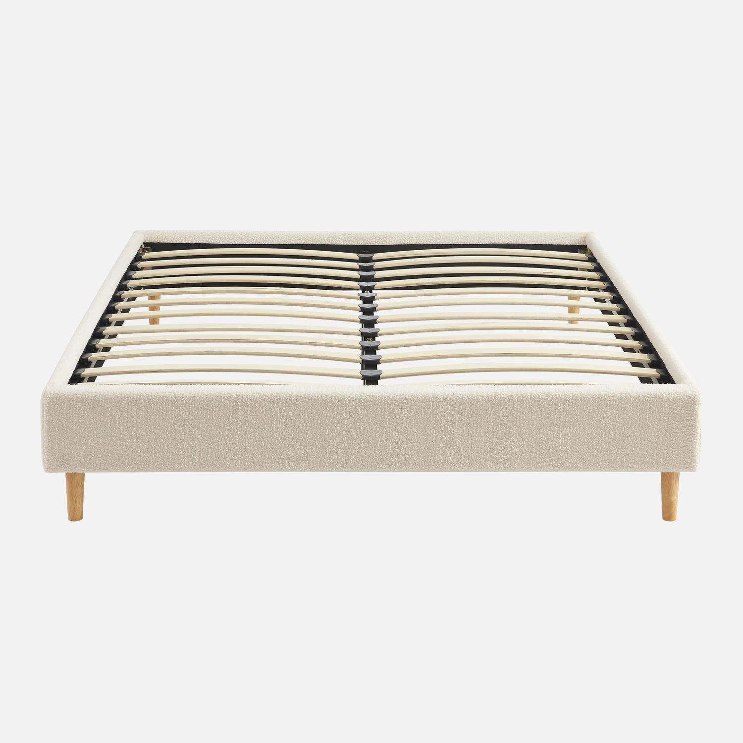 Milton - Cama con somier, acabado borreguito