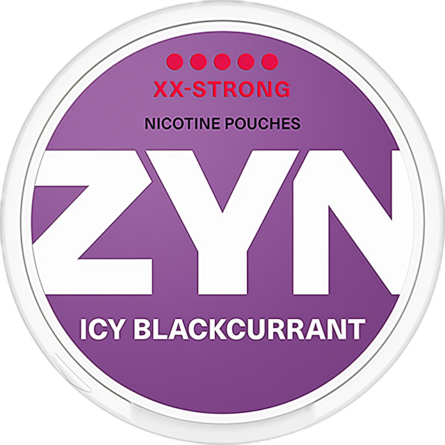 ZYN Icy Blackcurrant 12.5mg nicotine pouches — Slim Moist can with 20 extra strong blackcurrant-ice pouches