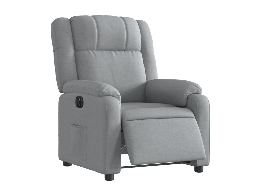 Sillón reclinable eléctrico tela gris claro