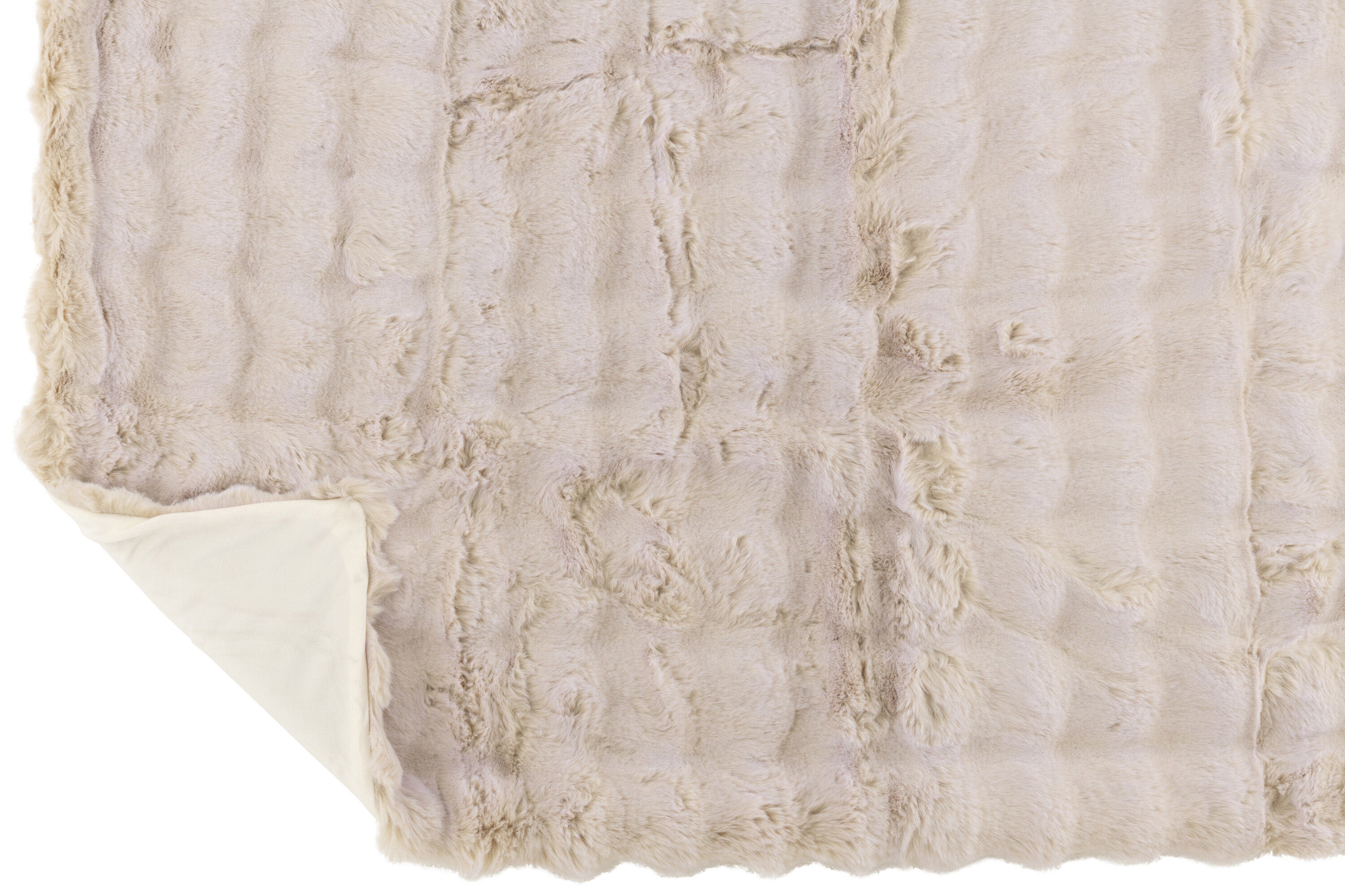 J-Line plaid Wave - polyester - ivoor - 180 x 130 cm