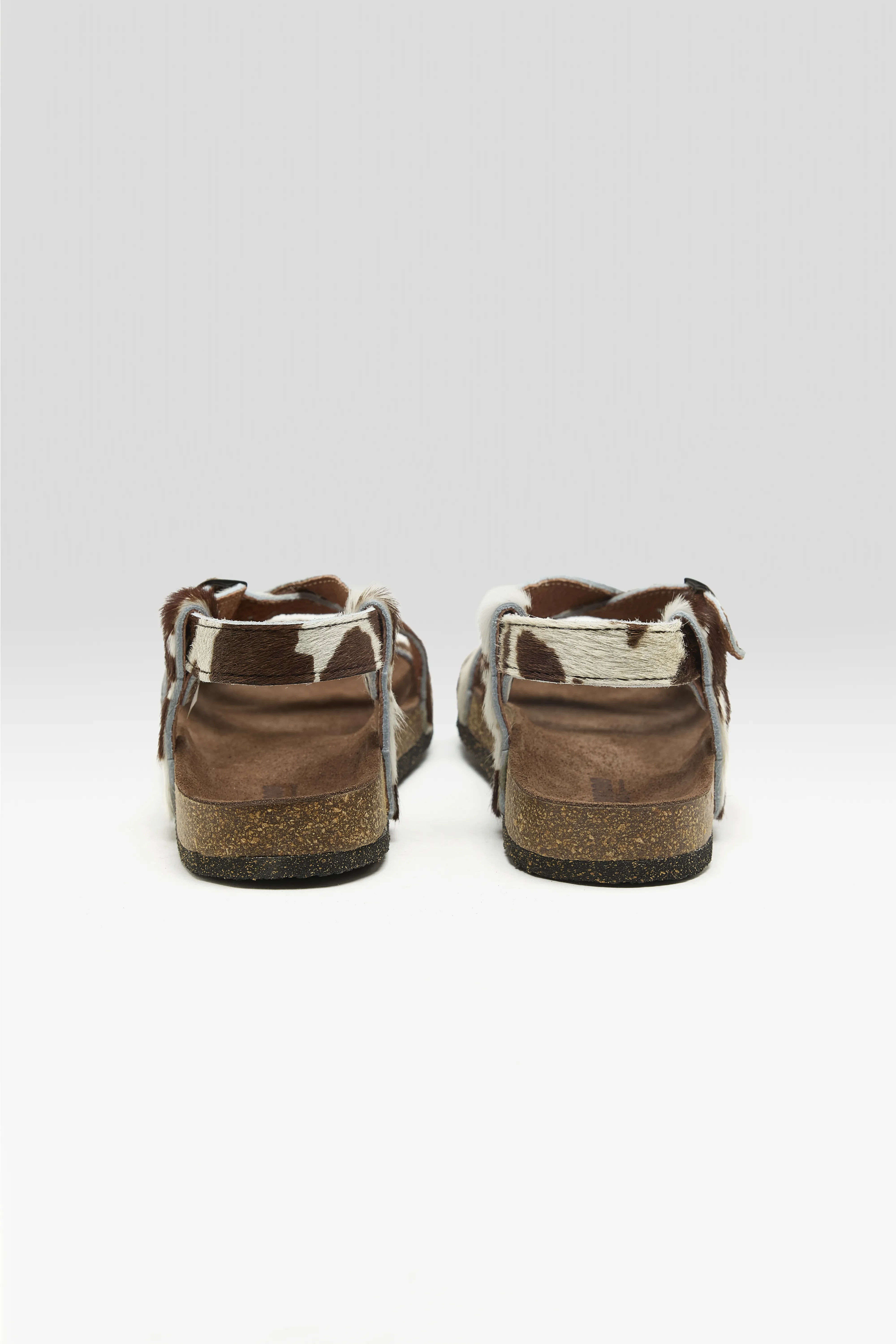 Bellerose Cowprint Ponyhair Cross Strap Sandals  (261 / W / WHITE)