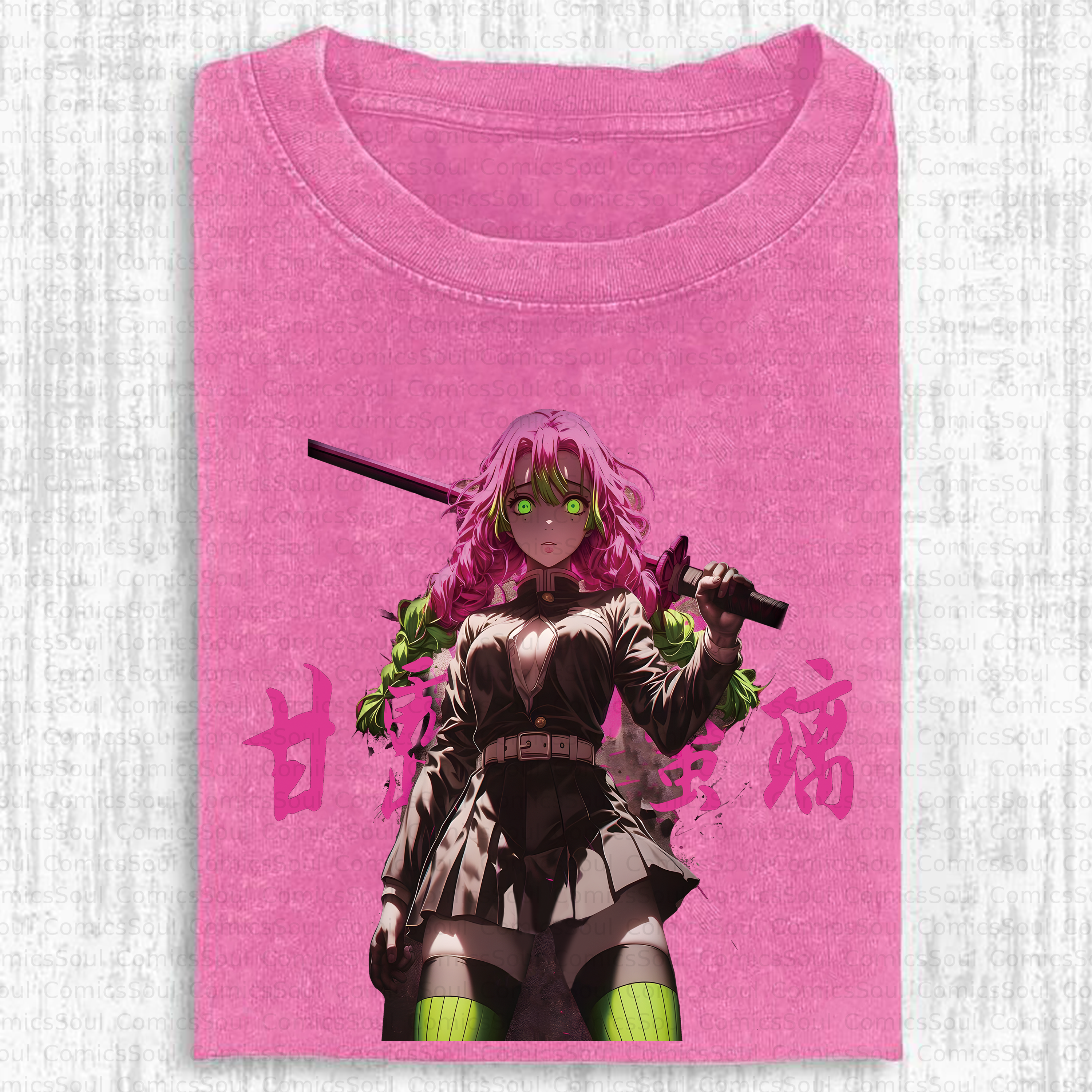 Unisex Anime Inspired Vintage Washed T-Shirt