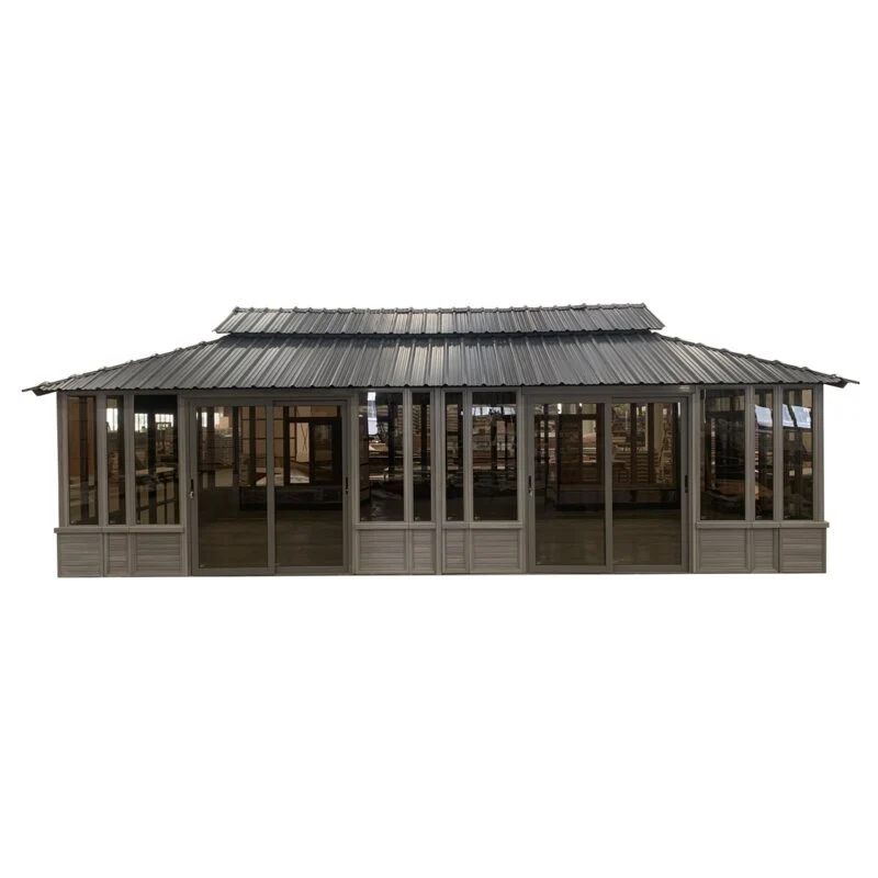 28 Ft. W x 15.5 FT. D Solid Wood Patio Gazebo