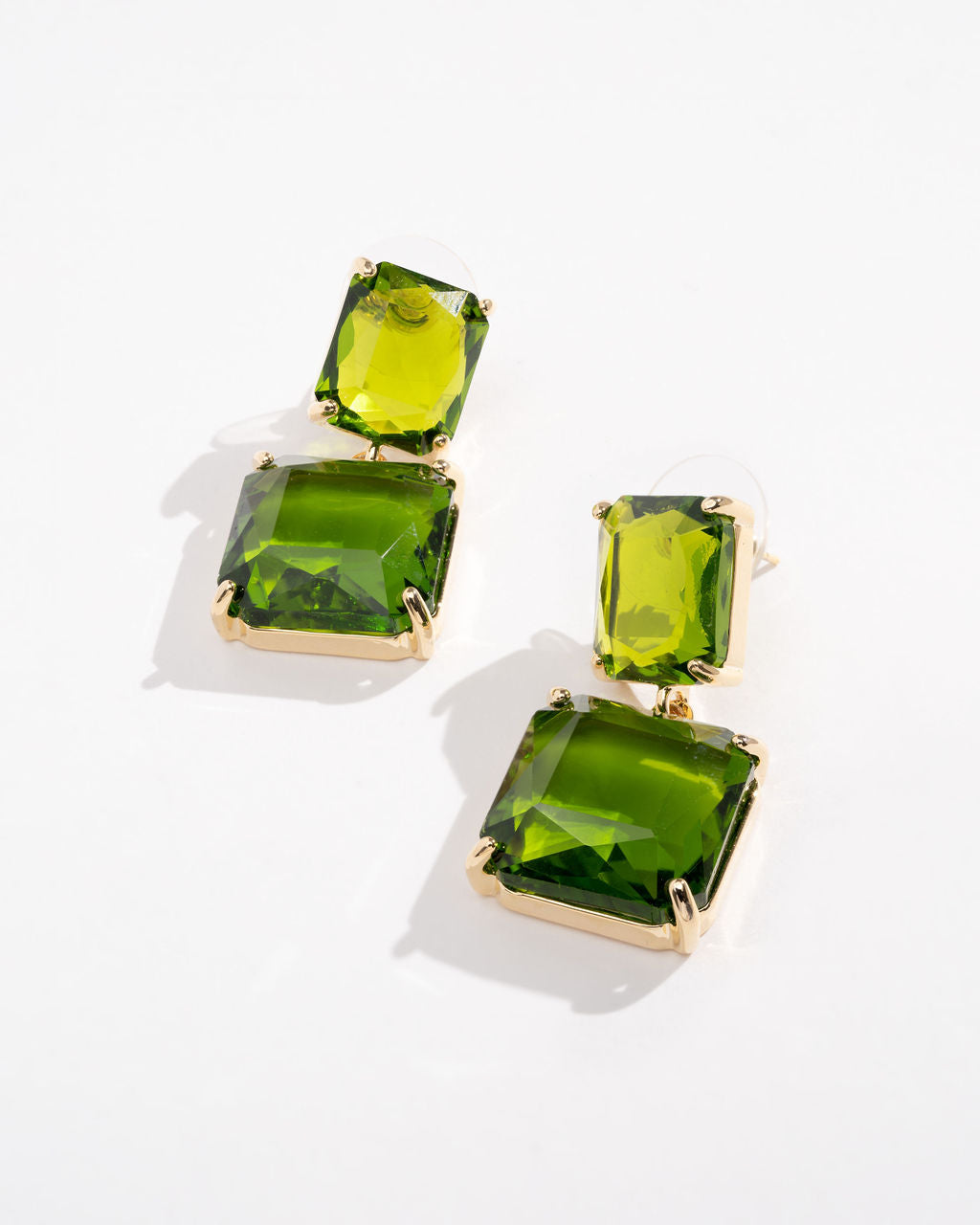 Glam Lifestyle Gem Drop Earrings - Green - Se7enfashion